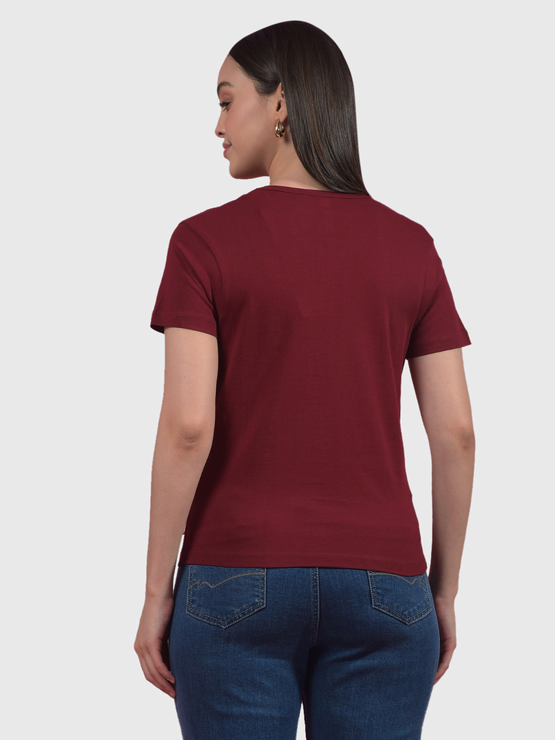 Numero Uno Women Maroon V-Neck T-Shirt